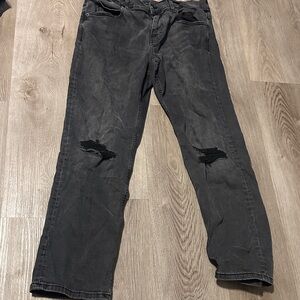 Men's Relaxed Fit Distressed Jeans - Black